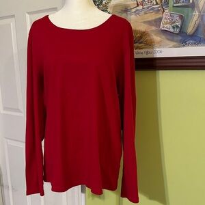 Karen Scott Red Long Sleeve Top